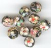 10 10mm Black Cloisonné Rounds